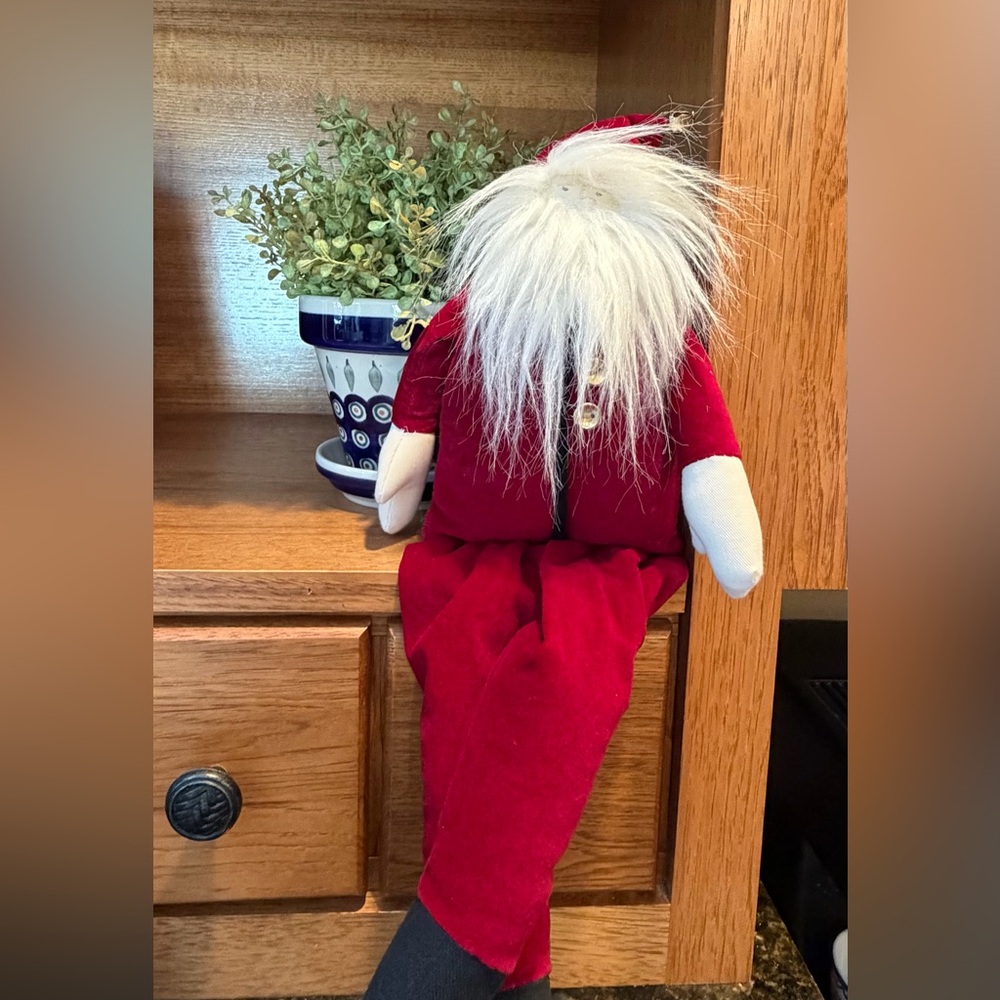 Vintage Woof & Poof Santa Shelf Sitter
